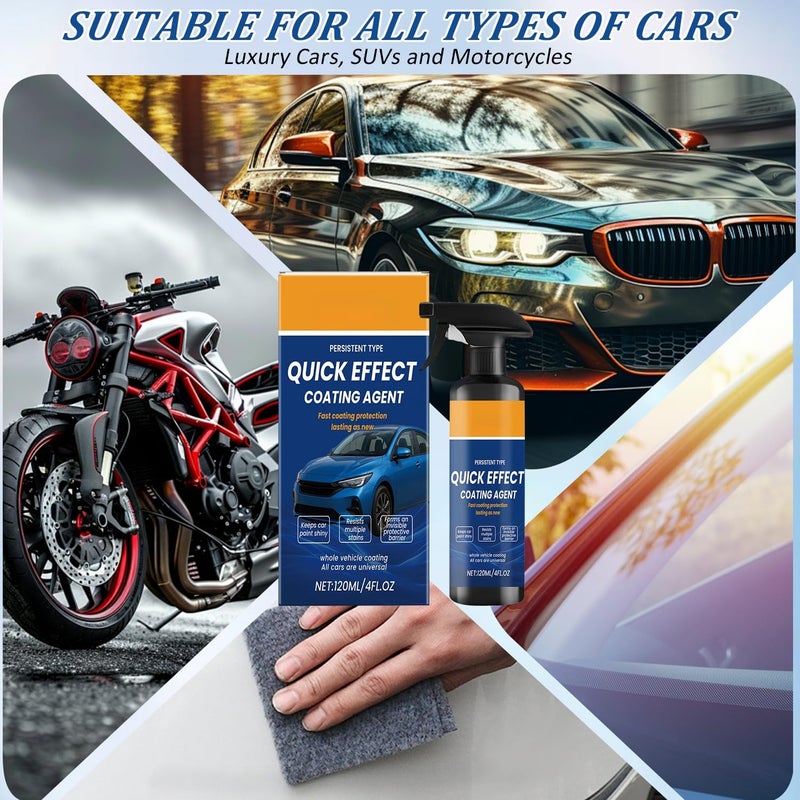 KEBEGE 2Pcs Advanced Quick Effect Coating Agent,Car Coating Spray, 2025 New Car Paint Protection，Car Scratch Wax Polish Spray Waterless Wash，Multi-Purpose Oil Film Emulsion Glass Cleaner - Image 4